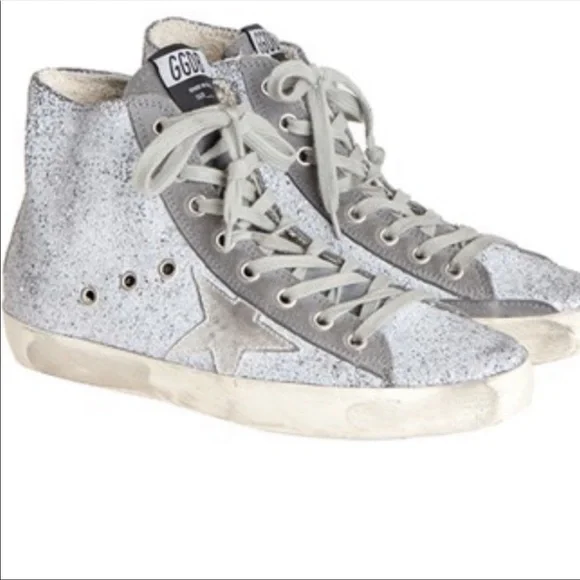 GOLDEN GOOSE GLITTER GREY SILVER FRANCYS EUC 38 - Picture 5 of 17